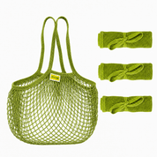 Mesh Grocery Bag Reusable Cotton Shopping Tote with Long Handles for Daily Outing, Shopping & Beach - ECO-Lipak