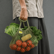 Mesh Grocery Bag Reusable Cotton Shopping Tote with Long Handles for Daily Outing, Shopping & Beach - ECO-Lipak