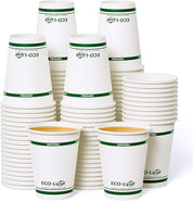Multi-Size PHA-Lined Hot & Cold Compostable Paper Cups｜BPA-Free, Plastic-Free - ECO-Lipak