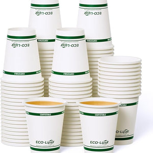 Multi-Size PHA-Lined Hot & Cold Compostable Paper Cups｜BPA-Free, Plastic-Free - ECO-Lipak