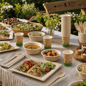Natural Complete Tableware Set for Catering, Parties & Gatherings - ECO-Lipak