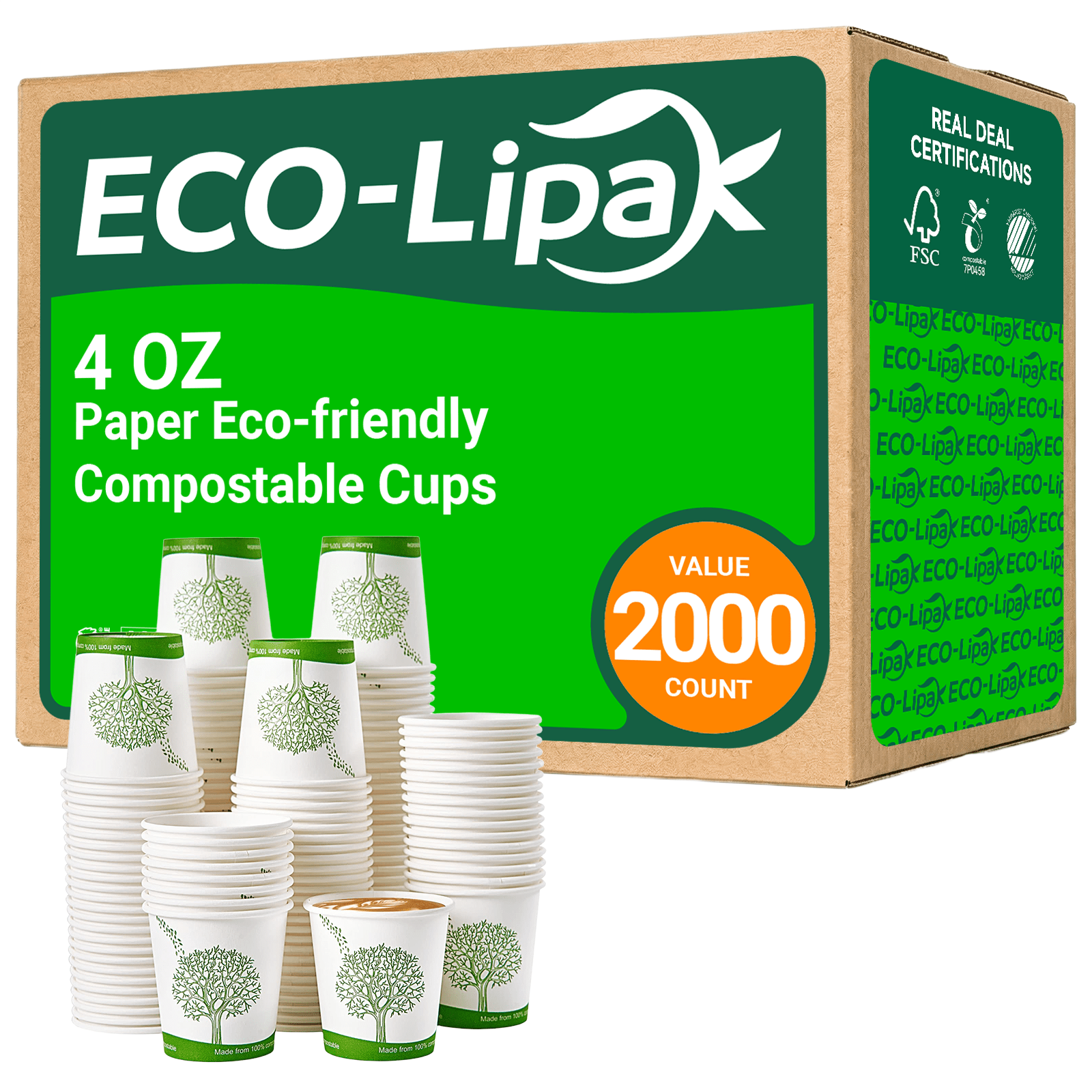 Paper Eco - friendly Compostable Cups｜Leak - Resistant, BPA - Free - ECOlipak