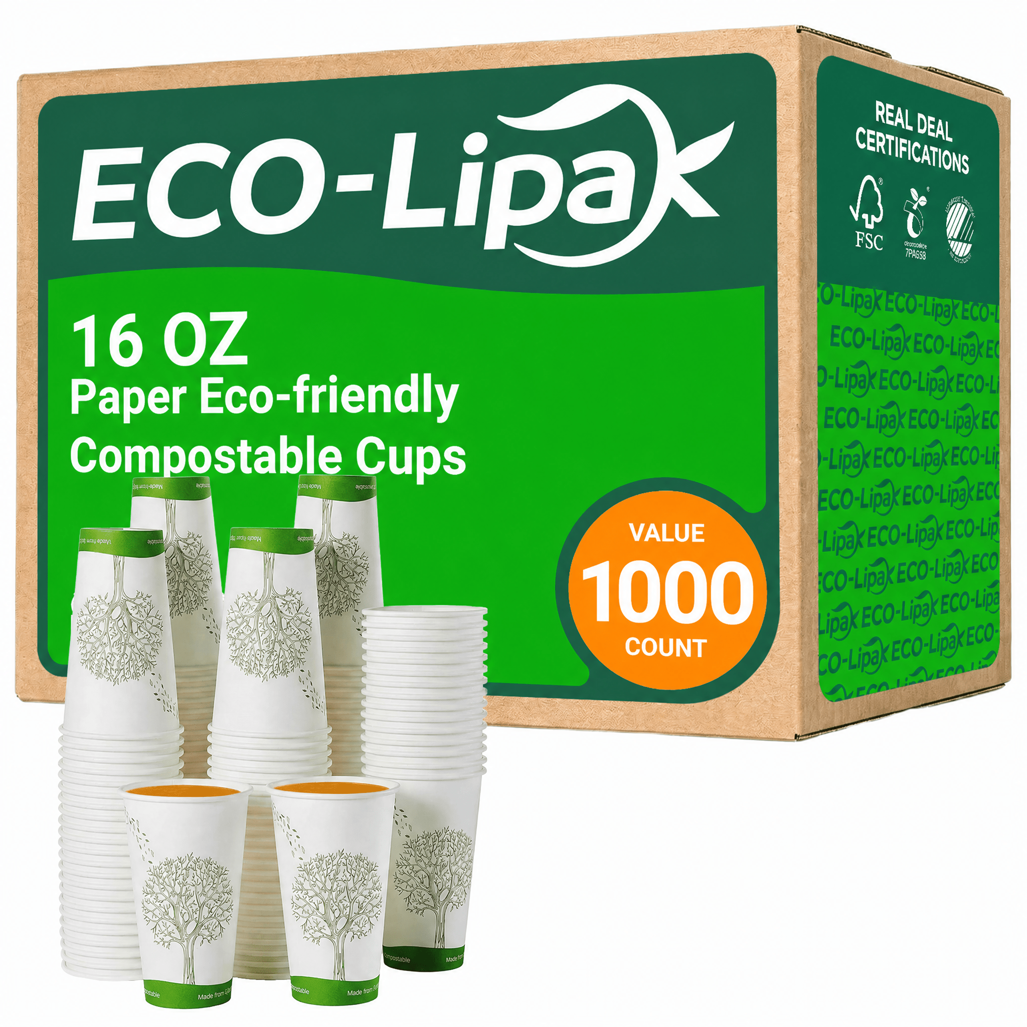 Paper Eco-friendly Compostable Cups｜Leak-Resistant, BPA-Free - ECO-Lipak