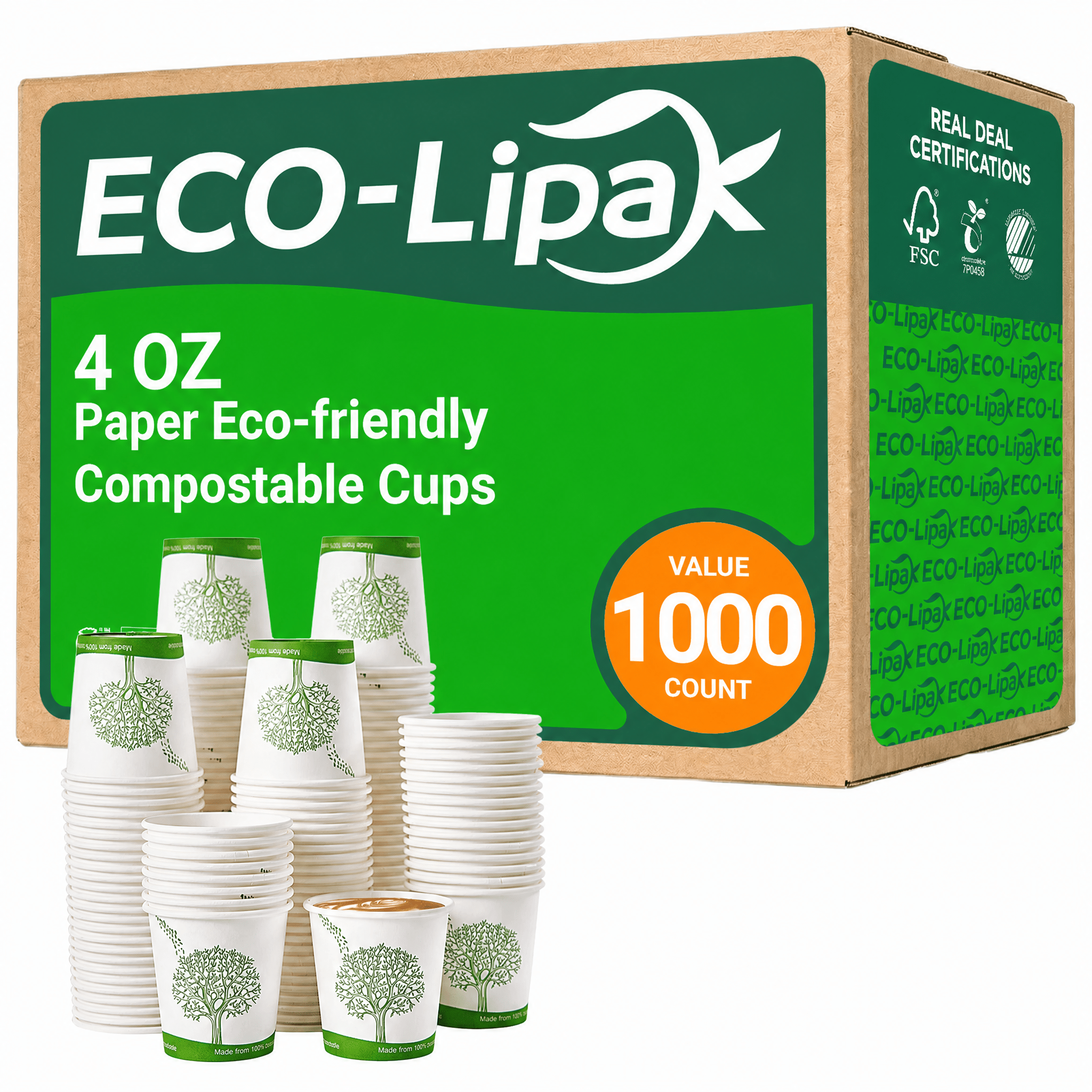 Paper Eco-friendly Compostable Cups｜Leak-Resistant, BPA-Free - ECO-Lipak