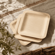 Premium Bamboo Dinner & Dessert Tableware Set for Events & Celebrations | Complimentary Mesh Bag Gift - ECO-Lipak