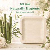 Premium Bamboo Dinner & Dessert Tableware Set for Events & Celebrations | Complimentary Mesh Bag Gift - ECO-Lipak