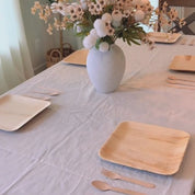 6 in / 10 in Square Heavy-Duty Compostable Palm Leaf Plate & Cutlery Sets｜Toxin-Free, Plastic-Free