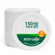 Round Cut-Resistant Sugarcane Compostable Plates｜BPI Certified, PFAS-Free, BPA-Free - ECO-Lipak