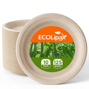 Round Cut - Resistant Sugarcane Compostable Plates｜PFAS - Free, BPA - Free - ECOlipak