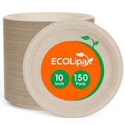 Round Cut - Resistant Sugarcane Compostable Plates｜PFAS - Free, BPA - Free - ECOlipak