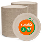 Round Cut - Resistant Sugarcane Compostable Plates｜PFAS - Free, BPA - Free - ECOlipak