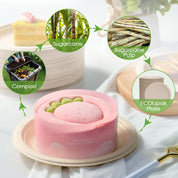 Round Cut - Resistant Sugarcane Compostable Plates｜PFAS - Free, BPA - Free - ECOlipak