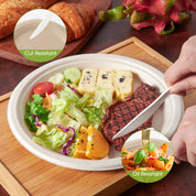 Round Cut - Resistant Sugarcane Compostable Plates｜PFAS - Free, BPA - Free - ECOlipak