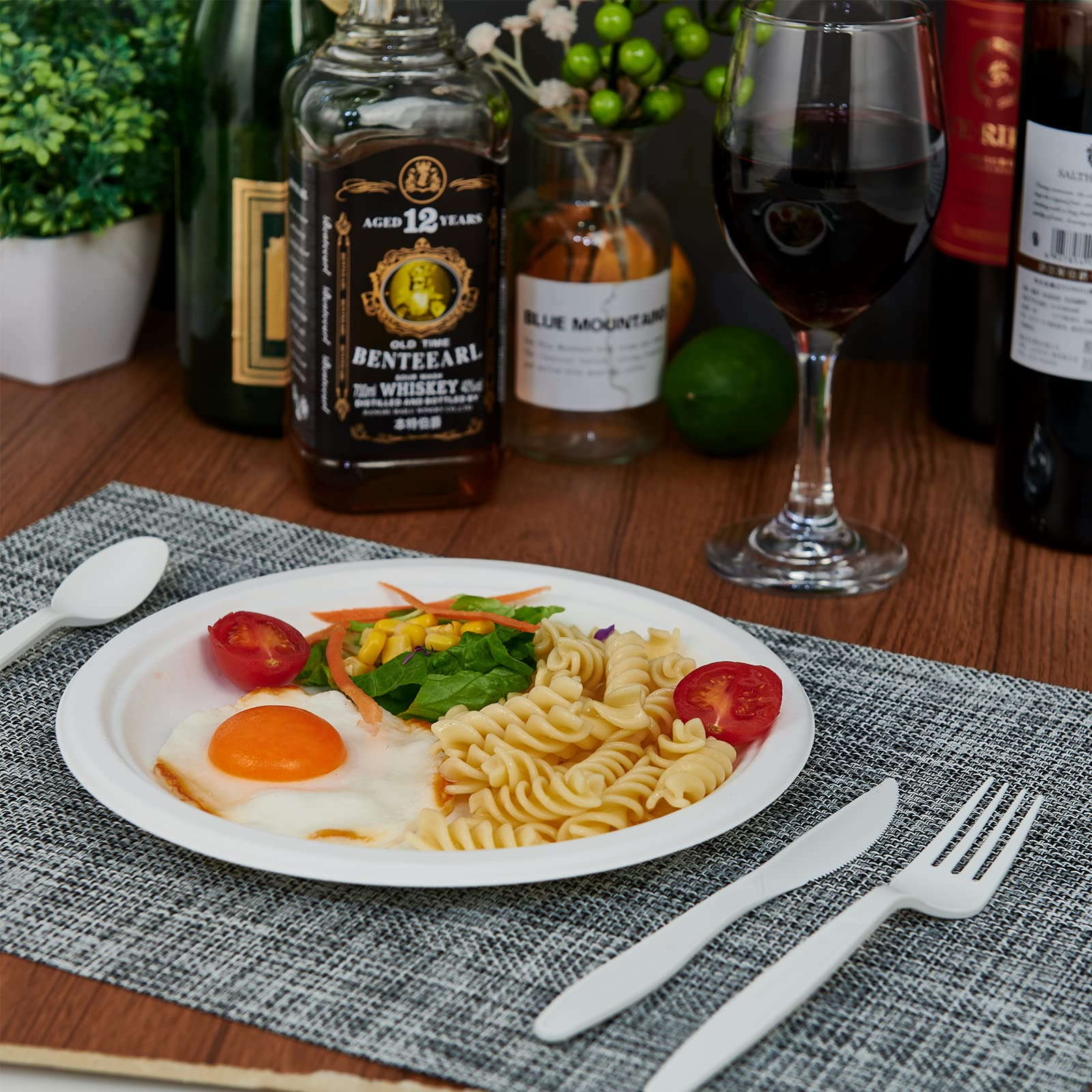 Round Cut - Resistant Sugarcane Compostable Plates｜PFAS - Free, BPA - Free - ECOlipak