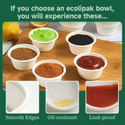 Round Leak - Resistant Sugarcane Compostable Souffle Cups｜BPI Certified, BPA - Free - ECOlipak