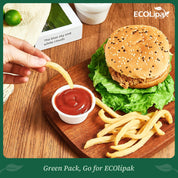 Round Leak - Resistant Sugarcane Compostable Souffle Cups｜BPI Certified, BPA - Free - ECOlipak