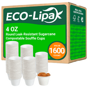 Round Leak - Resistant Sugarcane Compostable Souffle Cups｜BPI Certified, BPA - Free - ECOlipak