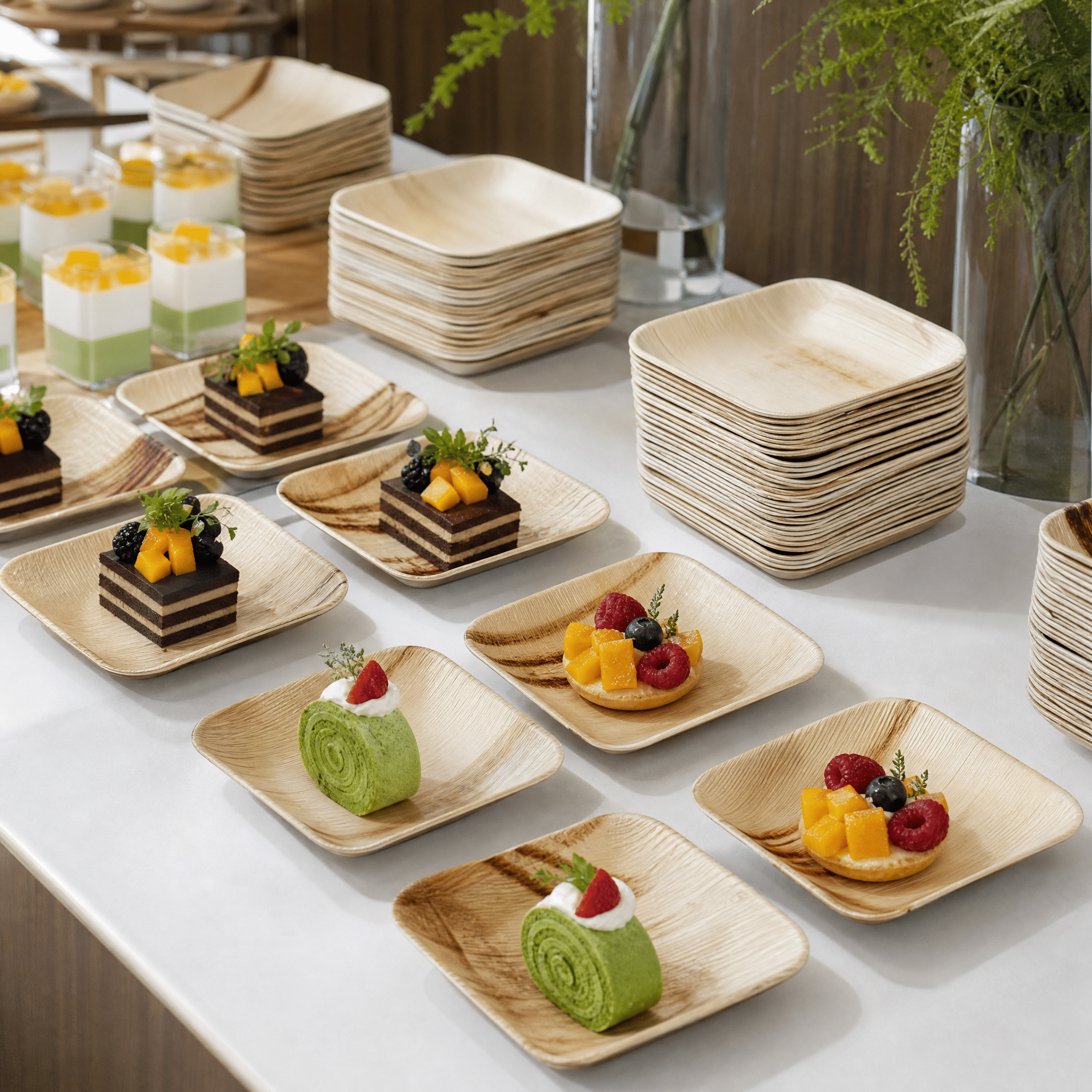 SALE |6 in Square Leak-Proof Palm Leaf Plates｜BPA-Free, Toxin-Free - ECO-Lipak