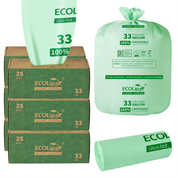 13/33/55 Gallon Heavy-Duty Durable Compostable Trash Bags for Kitchen, Office & Lawn, Yard｜BPI Certified, OK Compost
