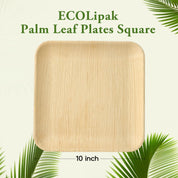 Square Leak - Proof Palm Leaf Compostable Plates & Cutlery Sets｜Food Grade, BPA - Free - ECOlipak