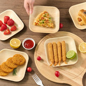 Square Leak - Proof Palm Leaf Compostable Plates & Cutlery Sets｜Food Grade, BPA - Free - ECOlipak