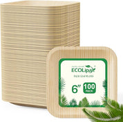 Square Leak - Proof Palm Leaf Compostable Plates & Cutlery Sets｜Food Grade, BPA - Free - ECOlipak