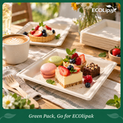 6in/8in/10in Heavy-Duty Square Compostable Plates｜BPI Certified, BPA-Free, Cut-Resistant
