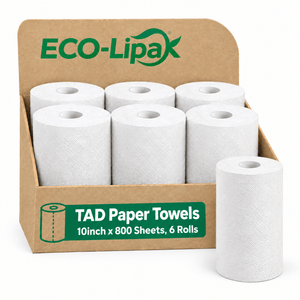 TAD Paper Towels 10inch x 800 Sheets, 6 Rolls | Commercial Automatic Dispenser Towels - ECO-Lipak