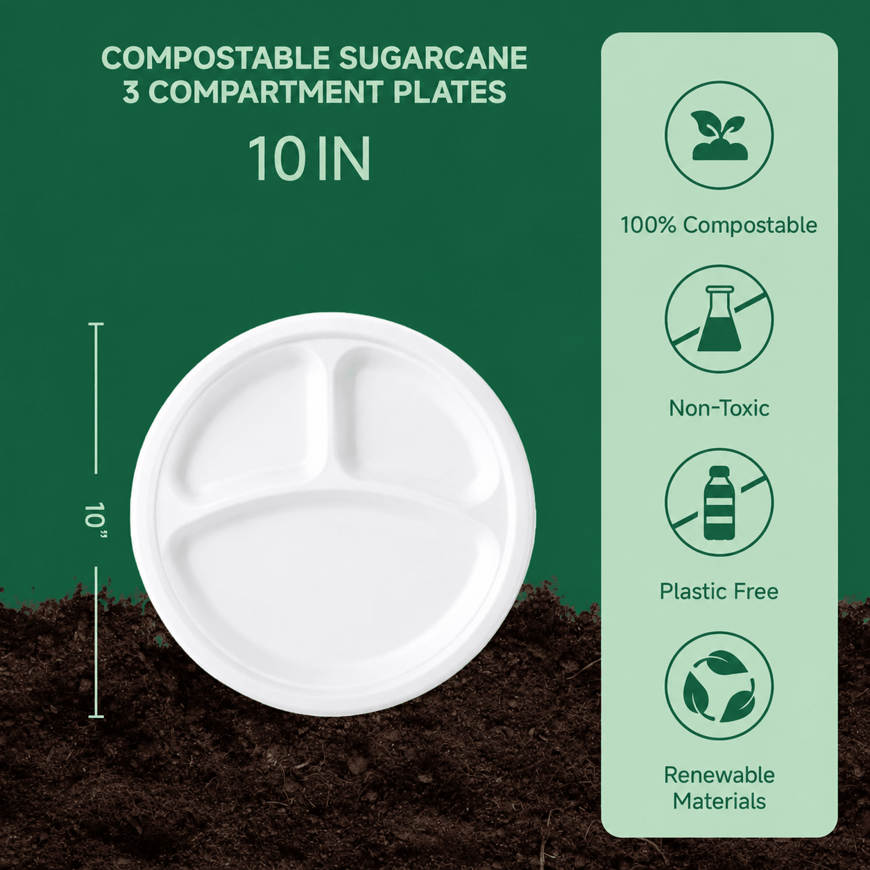 White All-in-One Food & Drink Serving Set for Catering & Gatherings - ECO-Lipak