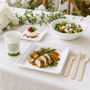 White Multi-Course Tableware Set for Weddings, Receptions & Celebrations - ECO-Lipak