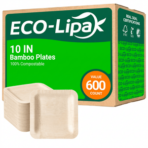 Wholesale 10 in Organic Bamboo Dinner Plates – 600/Carton - ECO-Lipak