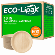 Wholesale 10 in Round Palm Leaf Plates – 600/Carton - ECO-Lipak