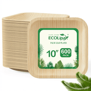 Wholesale 10" Square Palm Leaf Plates – 600/Carton - ECOlipak
