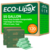 Wholesale 55 Gallon Industrial - Grade BPI Certified Compostable Trash Bags – 120/Carton - ECO - Lipak