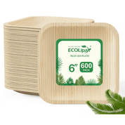 Wholesale 6" Square Palm Leaf Plates – 600/Carton - ECOlipak