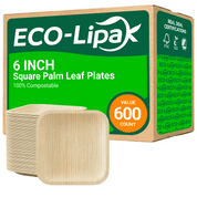 Wholesale 6" Square Palm Leaf Plates – 600/Carton - ECOlipak
