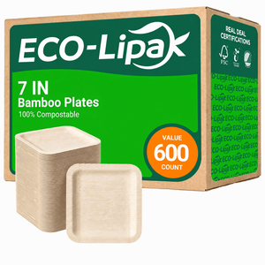 Wholesale 7 in Organic Bamboo Appetizer & Dessert Plates – 600/carton - ECO-Lipak