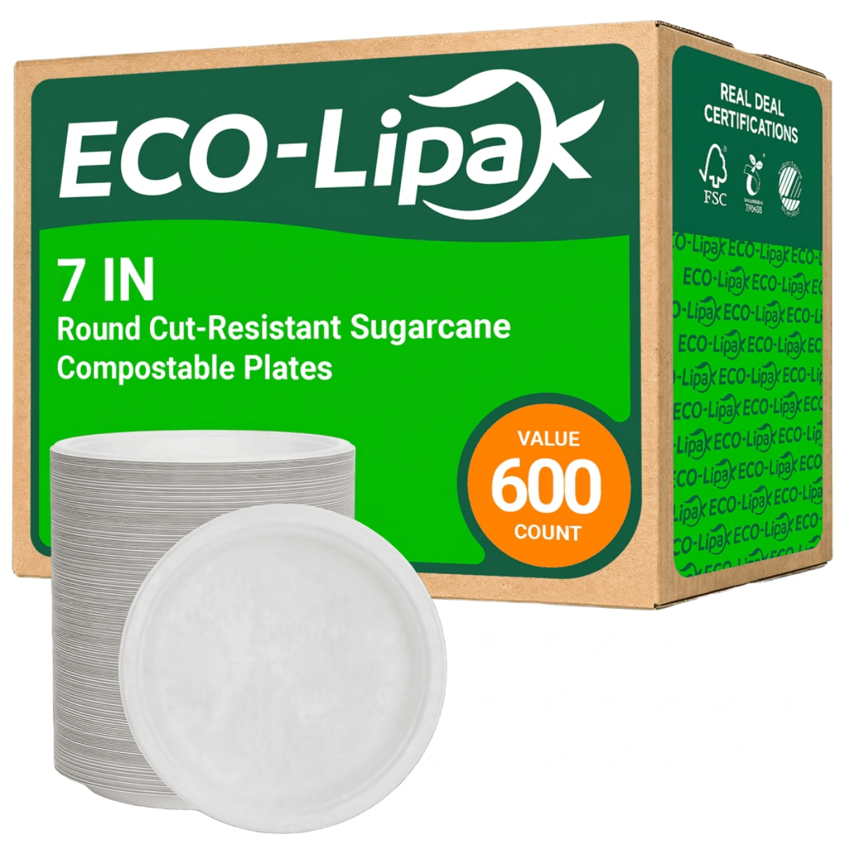 Wholesale Compostable Round Sugarcane Plates – 6/7/9/10 in | Bulk Cartons - ECO-Lipak