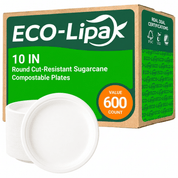Wholesale Compostable Round Sugarcane Plates – 6/7/9/10 in | Bulk Cartons - ECO-Lipak