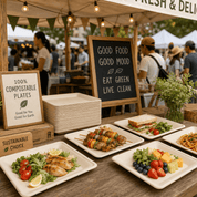 Wholesale Natural Square Compostable Sugarcane Plates – 6 in / 10 in | 1,000/Carton - ECO-Lipak