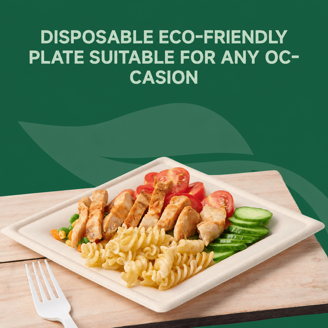 Wholesale Natural Square Compostable Sugarcane Plates – 6 in / 10 in | 1,000/Carton - ECO-Lipak